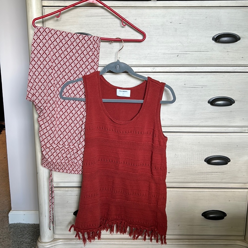 Old Navy cropped pants and sweater sold as an outfit for $25